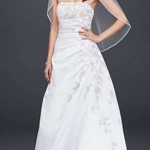 David’s Bridal A-line Ivory strapless wedding dress gown size 16XL